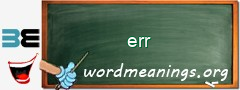 WordMeaning blackboard for err